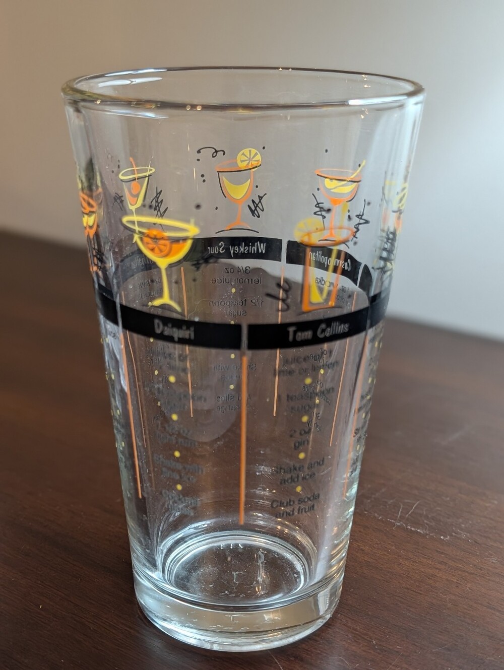 Vintage Libbey Cocktail Bar Recipe Tumbler